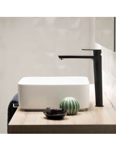 Grifería de lavabo ALEXIA Monomando XL negro mate