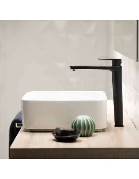 Grifería de lavabo ALEXIA Monomando XL negro mate