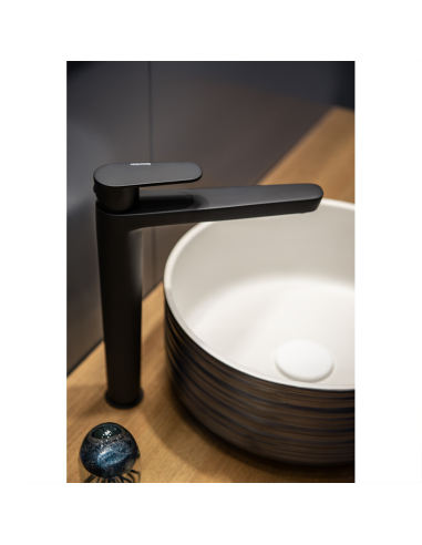 Grifería de lavabo ALEXIA Monomando XL negro mate