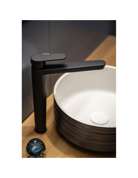 Grifería de lavabo ALEXIA Monomando XL negro mate