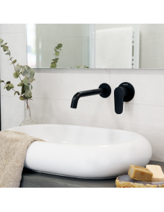 Grifería de lavabo ALEXIA Empotrado Monomando negro mate 2