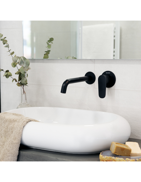 Grifería de lavabo ALEXIA Empotrado Monomando negro mate
