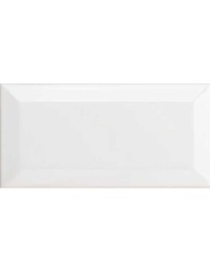 Azulejo MANHATTAN Bisel Blanco Brillo 7,5x15cm