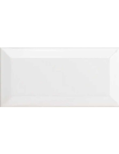 Azulejo MANHATTAN Bisel Blanco Brillo 7,5x15cm