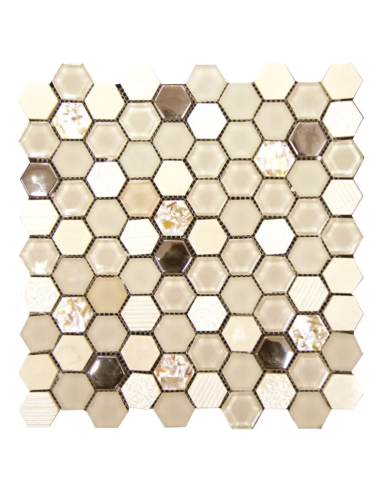 Malla Hexagono beig nacar